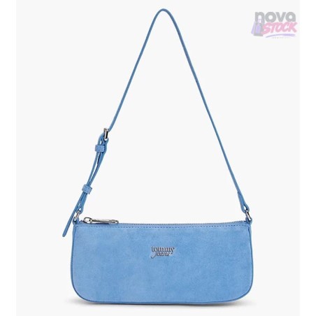 Bolso bandolera de ante con logo metalizado de Tommy Hilfiger