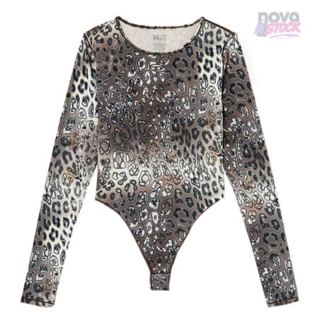 BODY DE NYLON CON ESTAMPADO DE LEOPARDO