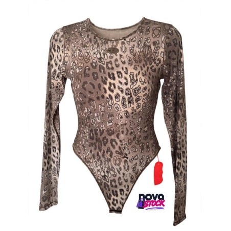 BODY DE NYLON CON ESTAMPADO DE LEOPARDO