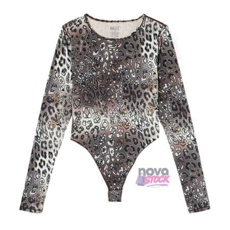 BODY DE NYLON CON ESTAMPADO DE LEOPARDO
